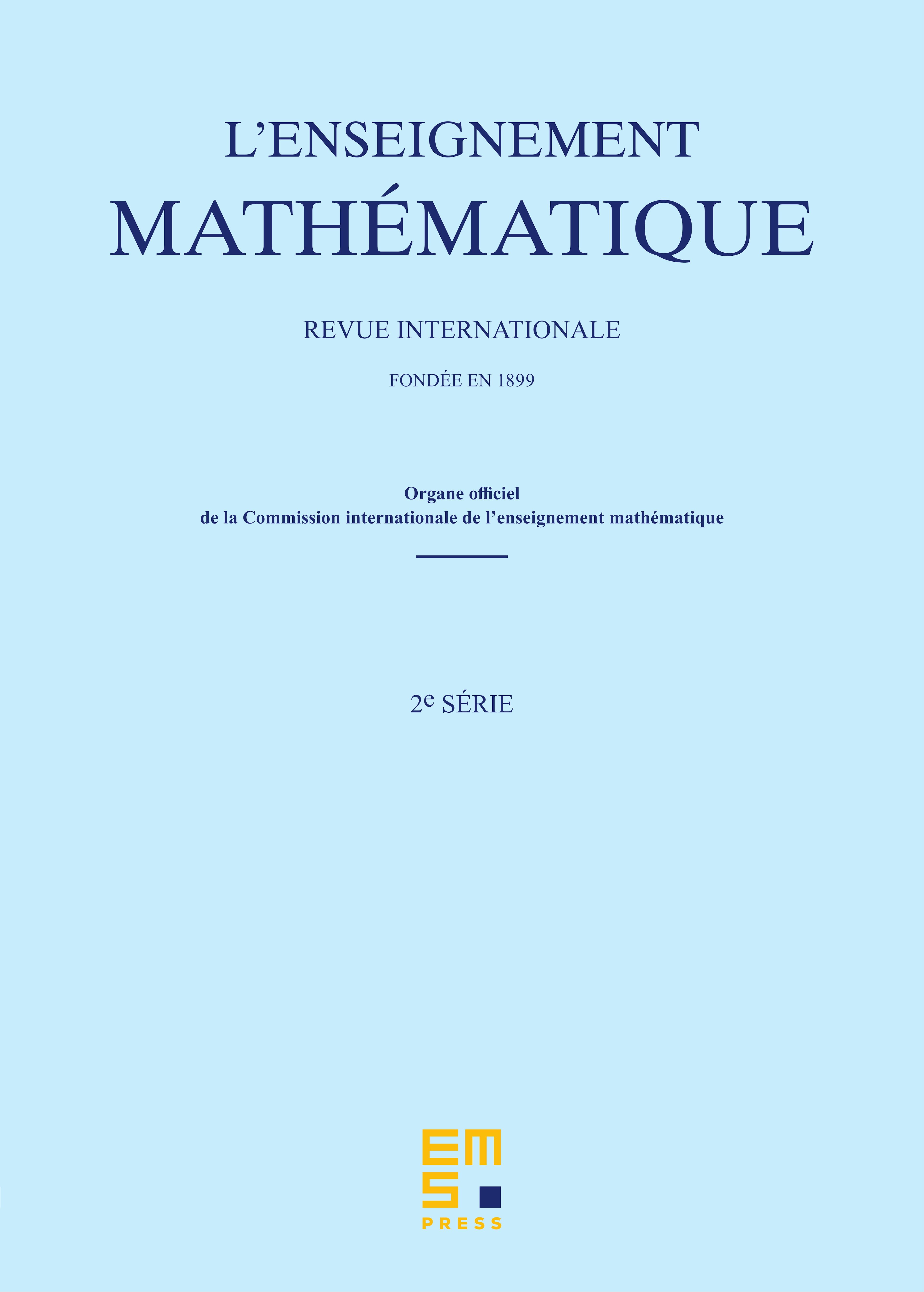 L’Enseignement Mathématique cover